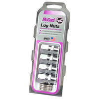 McGard Hex Lug Nut (שוק קצר מרוצי דראג) 1/2-20 / 13/16 Hex / 1.6 אינץ'. אורך (4-Pack) - כרום