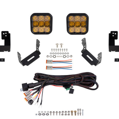 Diode Dynamics 07-18 Jeep JK Wrangler SS5 Bumper LED Pod Light Kit - Sport Yellow Combo