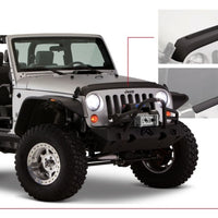 Bushwacker 07-18 Jeep Wrangler Trail Armor Hood & מגן דלת תא המטען לא כולל מכסה מנוע Power Dome - שחור