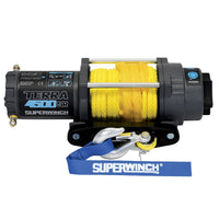 Superwinch 4500 LBS 12V DC 1/4in x 50ft חבל סינטטי Terra 4500SR כננת - קמט אפור