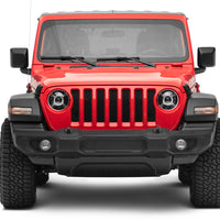 Raxiom 18-22 ג'יפ רנגלר JL/JT 9 אינץ' פנסי LED עם DRL ודיור הילה שחור (עדשה שקופה)