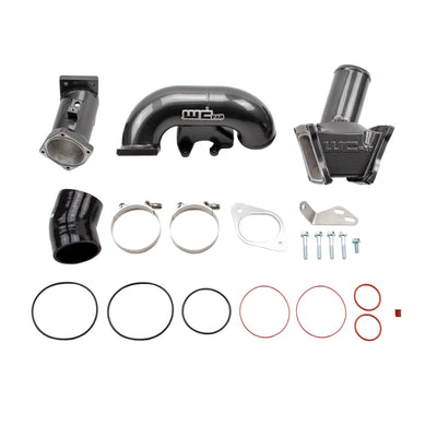 Wehrli 2007.5-2010 LMM Duramax High Flow 3 אינץ' Y-Bridge Kit- שחור מבריק