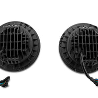 Raxiom 97-18 Jeep Wrangler TJ/JK Axial Halo Fronts with DRL Amber Signals- Blk Hsng (Clear Lens)