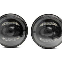 פנסי LED מסדרת Raxiom 07-18 ג'יפ רנגלר JK Axial- בית שחור (עדשה שקופה)