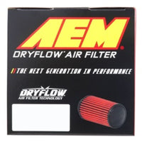 מסנן אוויר Dryflow AEM - עגול מחודד - 2.75 אינץ' מזהה אוגן x 5.5 אינץ' בסיס OD x 4.75 אינץ' OD עליון x 7.5 אינץ' H