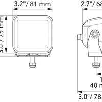Hella Universal Black Magic 3.2in LED Cube Kit - Spot Beam