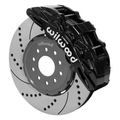 ערכת בלימה קדמית של Wilwood SX6R 14 אינץ' SRP מחוררת/קדיחה שחורה 05-13 Chevy Corvette
