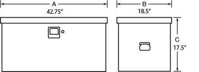 תיבת/חזה לאתר עבודה פלדה סוחר (קל/גדול) (42.75 אינץ') - שחור