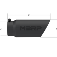 MBRP Universal Tip 5 OD Dual Wall Angled 4 כניסות 12 אורך - גימור שחור