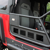 Fishbone Offroad 97-06 Jeep Wrangler TJ דלתות צינור קדמיות - פלדה בעלת מרקם שחור