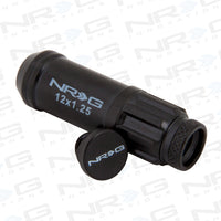 סדרת NRG 700 M12 X 1.25 אום פלדה עם סט כיסוי מכסה אבק 21 יחידות עם מנעולים ושקע נעילה - שחור