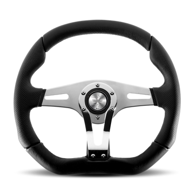 Momo Trek RSהגה - Trek R/350 מ"מ ממטר - חישורי AirLeather שחור/Brshd Al