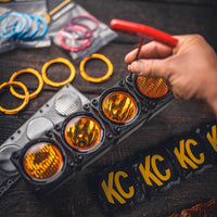 KC HiLiTES FLEX ERA LED Light Bar Bezel Kit עבור 10 אינץ'. פלחים - שחור מבריק