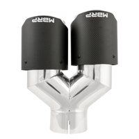 MBRP 3in ID / Dual 4in OD Out Staggered L 9.87in/R 9.37in Dual Wall Fiber Carbon Univ טיפ פליטה