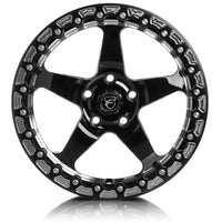 Forgestar D5 Beadlock 17x10 / 5x115 BP / ET00 / 5.5in BS גלגל שחור מבריק