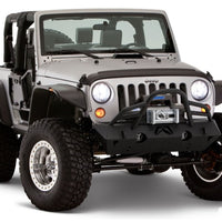 Bushwacker 07-18 Jeep Wrangler Flat Style Flares 4pc מתאים לכלי ספורט 2 דלתות בלבד - שחור