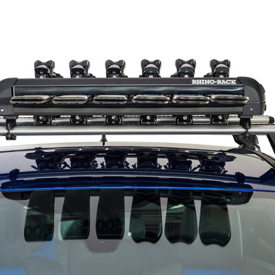 מנשא סקי/סנובורד אוניברסלי Rhino-Rack - מתאים ל-6 זוגות מגלשיים או 4 סנובורדים - שחור