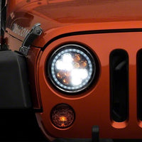 Raxiom 97-18 Jeep Wrangler TJ/JK Axial Spider LED פנס עם Amber DRL- Chrome Hsng (עדשה שקופה)
