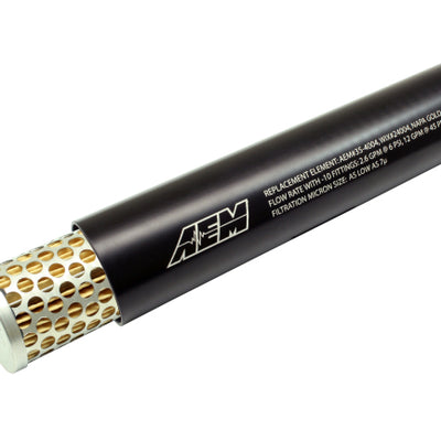 AEM Universal High Flow -10 AN מסנן דלק שחור מוטבע