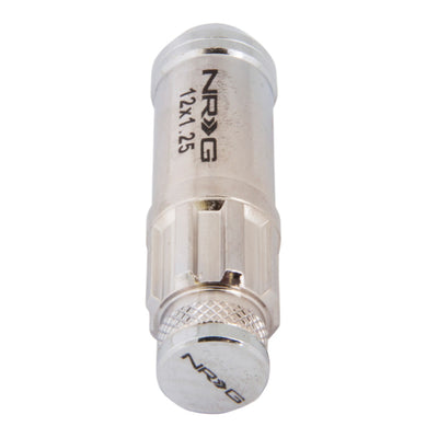 סדרת NRG 700 M12 X 1.25 אום פלדה עם סט כיסוי מכסה אבק 21 יחידות עם מנעולים ושקע נעילה - כסף