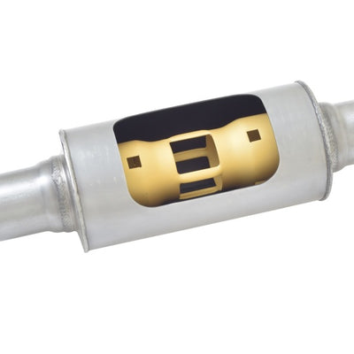 גיבסון MWA Superflow Center/Center עגול משתיק קול - 5x10 אינץ'/2.5 אינץ' יציאה/2.5 אינץ' - אל חלד