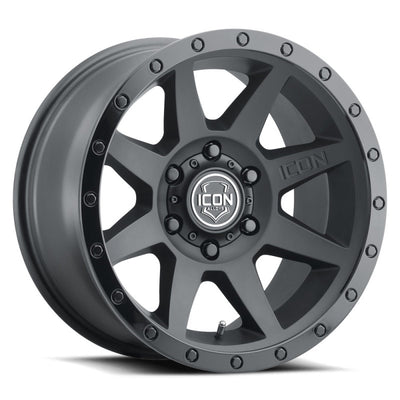 ICON Rebound 17x8.5 5x5 -6 מ"מ אופסט 4.5 אינץ' BS 71.5 מ"מ גלגל שחור כפול