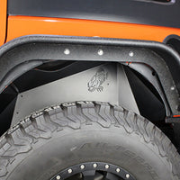 Fishbone Offroad 07-18 Jeep Wrangler JK לוגו אלומיניום פגושים פנימיים - מעיל אבקה שחור