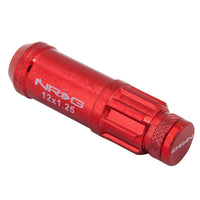 סדרת NRG 700 M12 X 1.25 אום פלדה עם סט כיסוי מכסה אבק 21 יחידות עם מנעולים ושקע נעילה - אדום