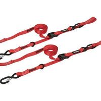SpeedStrap 1In x 10Ft Cam-Lock קשירה עם Snap S-Hooks Soft-Tie (2 חבילות) - אדום