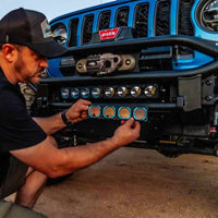 KC HiLiTES FLEX ERA LED Light Bar Bezel Kit עבור 10 אינץ'. פלחים - כחול