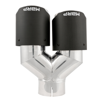 MBRP 3in ID / Dual 4in OD Out Staggered L 9.37in/R 9.87in Dual Wall Fiber Carbon Univ טיפ אגזוז