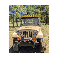 KC HiLiTES 6 אינץ'. כיסוי קשיח עבור נורות LED Gravity Pro6 (יחיד) - סמיילי פנים- לוגו KC צהוב/שחור