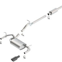 Borla 12-16 Jeep Wrangler 3.6L AT/MT 4DR 4WD SQ RL AC SR 2.5in 2in TIP 3.5inx3.28in Black Chrome