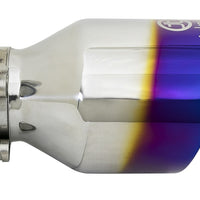 aFe Takeda 304 פלדת אל-חלד קצה פליטה 2.5 אינץ'. כניסה / 4.5 אינץ' אאוטלט - להבה כחולה