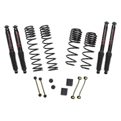 Skyjacker 2020 Jeep JL 4WD דיזל 2.5 אינץ' ערכת הרמה לנסיעות ארוכות עם מהירות כפולה עם בולמי מקס שחורים