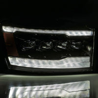 AlphaRex 06-08 Ram 1500HD NOVA LED Proj פנסי Plnk Style Alpha Blk w/Seq Signal/DRL/Amber LED