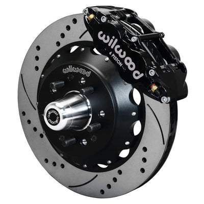 Wilwood Narrow Superlite 6R Front Big Brake Kit 14.00in SRP רוטור קדח ומחורץ - שחור