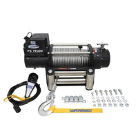 Superwinch 11500 LBS 12V DC 3/8in x 84ft חבל פלדה Tiger Shark 11500 Winch