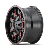 Mayhem 8015 Warrior 17x9 / 6x135 BP / -12mm Offset / 106mm Hub Black with Prism Red Wheel