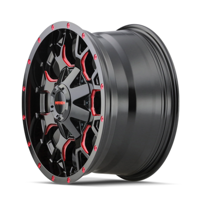 Mayhem 8015 Warrior 17x9 / 5x127 BP / 18 מ"מ אופסט / 87 מ"מ רכזת שחורה עם גלגל אדום פריזמה