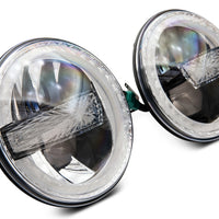 Raxiom 97-18 ג'יפ רנגלר TJ/JK 7 אינץ' פנסי LED עם הילות- בית שחור (עדשה שקופה)