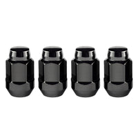 McGard Hex Lug Nut (סגנון בליטה של ​​מושב קונוס) 1/2-20 / 3/4 Hex / 1.45 אינץ'. אורך (חבילה 4) - שחור
