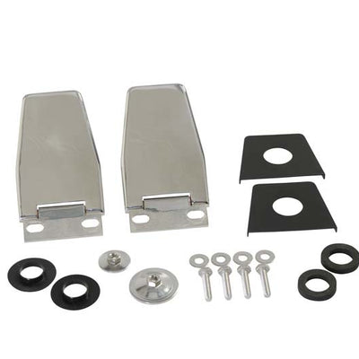 Kentrol 87-06 Jeep Wrangler TJ/YJ Hardtop Liftgate זוג צירים - כסף מלוטש