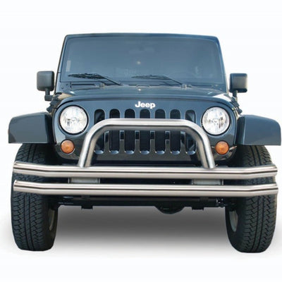 השתוללות 1976-1983 ג'יפ CJ5 פגוש צינור כפול קדמי - אל חלד